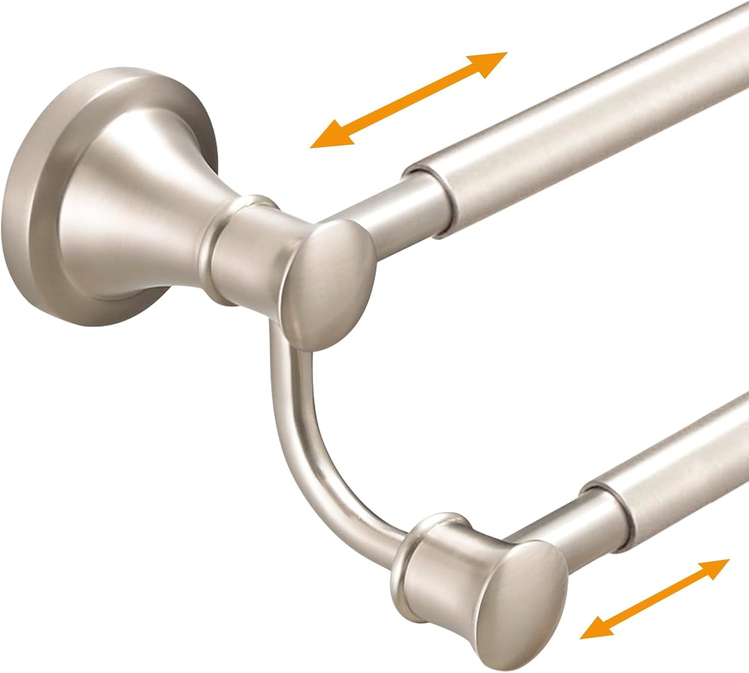 Adjustable Retractable 15-27 Inches Stainless Steel Bathroom Towel Bar, Bathroom Accessories Bath Hotel Double Towel Bar Rod Hanger Wall Mounted Towel Holder Towel Rack, Brushed Nickel