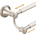 thumbnail image 1 of Adjustable Retractable 15-27 Inches Stainless Steel Bathroom Towel Bar, Bathroom Accessories Bath Hotel Double Towel Bar Rod Hanger Wall Mounted Towel Holder Towel Rack, Brushed Nickel, 1 of 12