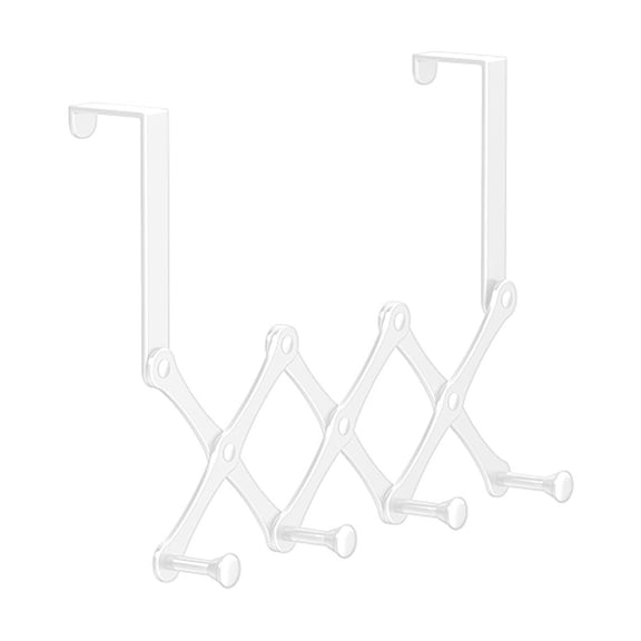 Adjustable Retractable Door Hooks 3-11 Inch - Heavy Duty Iron U-Shaped Hangers with Rustproof Coating for Bathroom/Closet/Entryway Space Saving Organizer