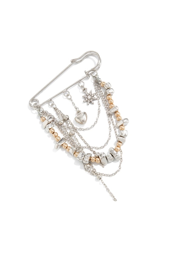 Adjustable Rhinestone Heart Pin Convertible To Anklet Or Purse Charm