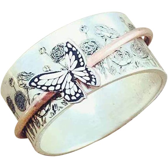 Adjustable Ring Personalized Retro Butterfly Rotating Ring,Inspiration Butterfly Ring Gift for Women
