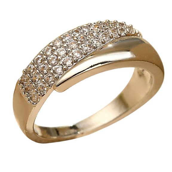 Adjustable Rings Sparkling Opening Copper Texture for Dating Gifts