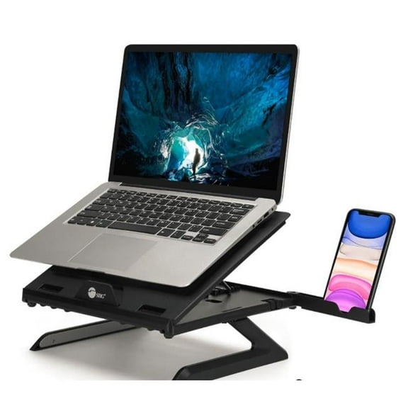 Adjustable Riser Stand Holder for Laptop & Smart Phone, Black
