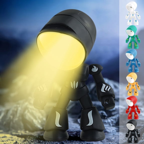 Adjustable Robot Night Light for Children – Magnetic Suction LED Lamp, Cute Pet Design, Battery Powered Bedside Light for Nursery, Bedroom, Desk Decor