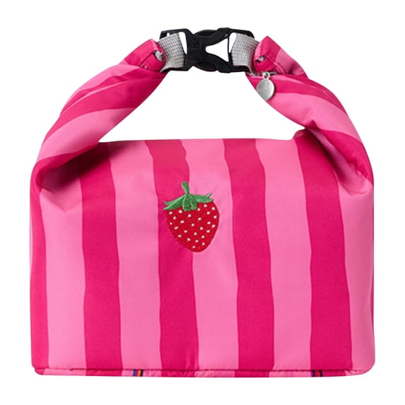 Adjustable Roll-Top Insulated Lunch Bag(L) - Expandable Thermal Food Tote with Waterproof Fabric, #D