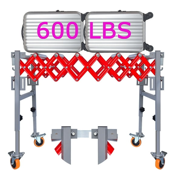 Adjustable Roller Conveyor, 600 lbs Expandable Roller Conveyor with wheels, with High Tensile Strength Conveyor Rollers for Warehouse, Factory & Logistics Use