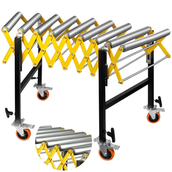 Stainless Steel Powered Roller Conveyor , Expandable Roller Conveyor with wheels, Height Adjustable Planer Table 660 LBS for Woodshops Factory