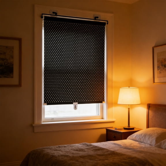 Adjustable Roller Shade for Windows | Portable Sunscreen & Light Blocking Window Cover | No Drill Mounting with Suction Cups | Expandable Privacy Film for Bedroom, Living Room
