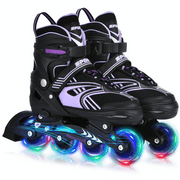 Adjustable Roller Skates with Light-Up Wheels for Girls Boys Toddler Gift, Outdoor Inline Skates for Beginner S
