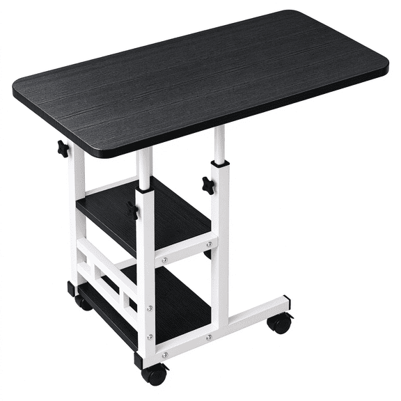 ShundaCat Adjustable Rolling Laptop Desk with Wheels, Height Adjustable Mobile Bedside Table for Bedroom and Home Office
