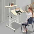 Adjustable Rolling Desk Laptop Table Desk with Wheels Office Standing