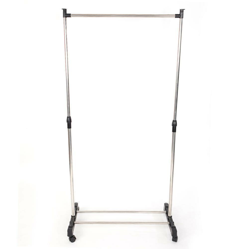 Adjustable Rolling Garment Rack Heavy Duty Clothes Hanger Portable Rail ...