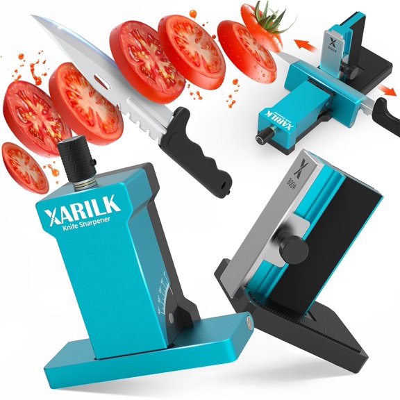 Adjustable Rolling Knife Sharpener Kit 10-40 Adjustable Angles, Removable Diamond Plates (320# 800# 2000#), Portable Design Premium Kitchen Knife Sharpening Tool