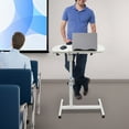 thumbnail image 1 of Adjustable Rolling Laptop Table, Adjustable Computer Desk Stand with Wheels Adjustable Laptop Desk Stand Table Stand, 1 of 21