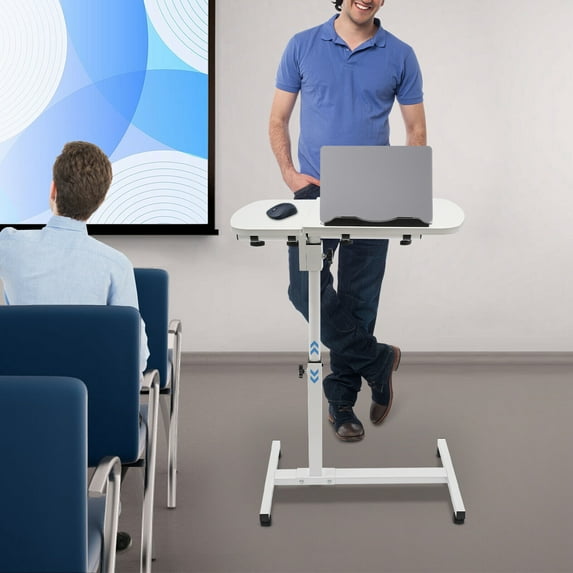 Adjustable Rolling Laptop Table, Adjustable Computer Desk Stand with Wheels Adjustable Laptop Desk Stand Table Stand