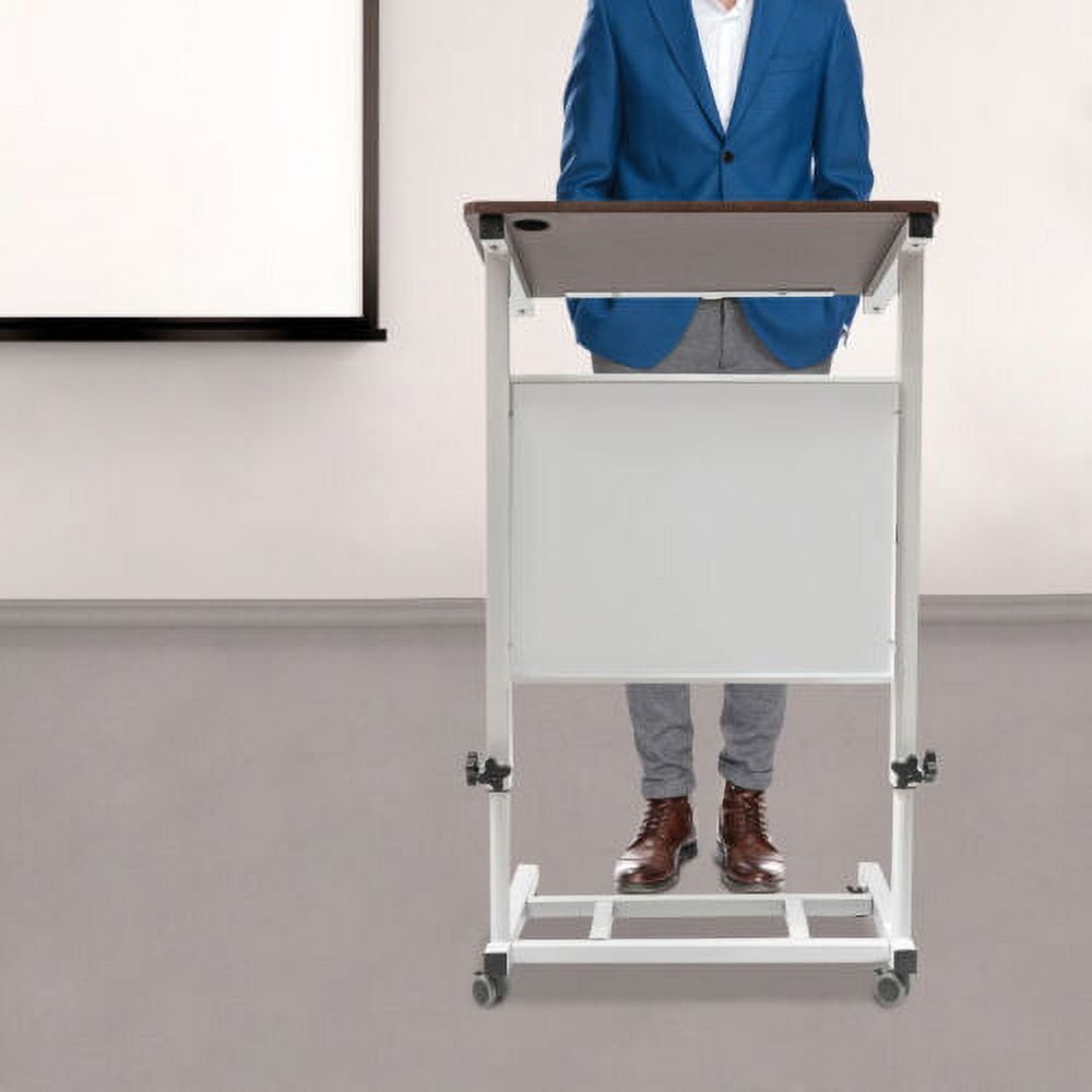 Adjustable Rolling Podium Mobile Standing Laptop Desk Presentation