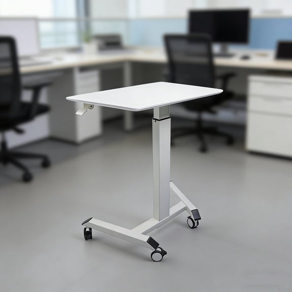 Adjustable Rolling Standing Desk  Movable Workstation for Home & Office, Versatile Rolling Computer Stand for Laptops & Desktops