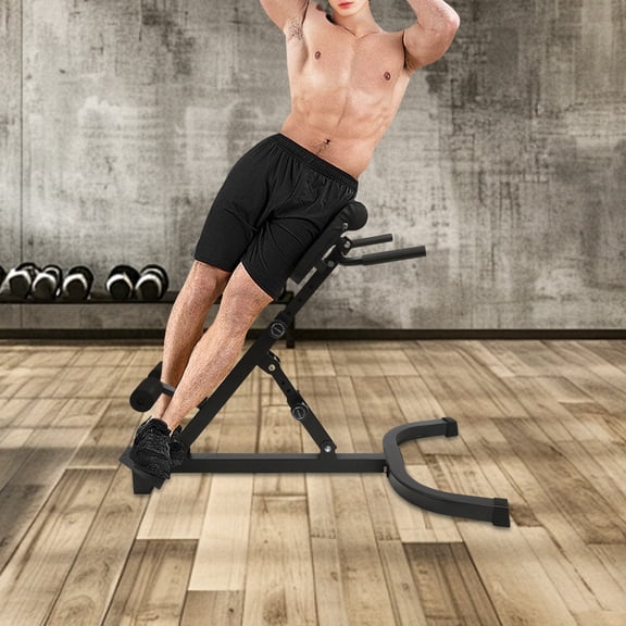 Adjustable Roman Chair Workout Bench for Abdominal & Core Strength, 5 Angles & Foldable