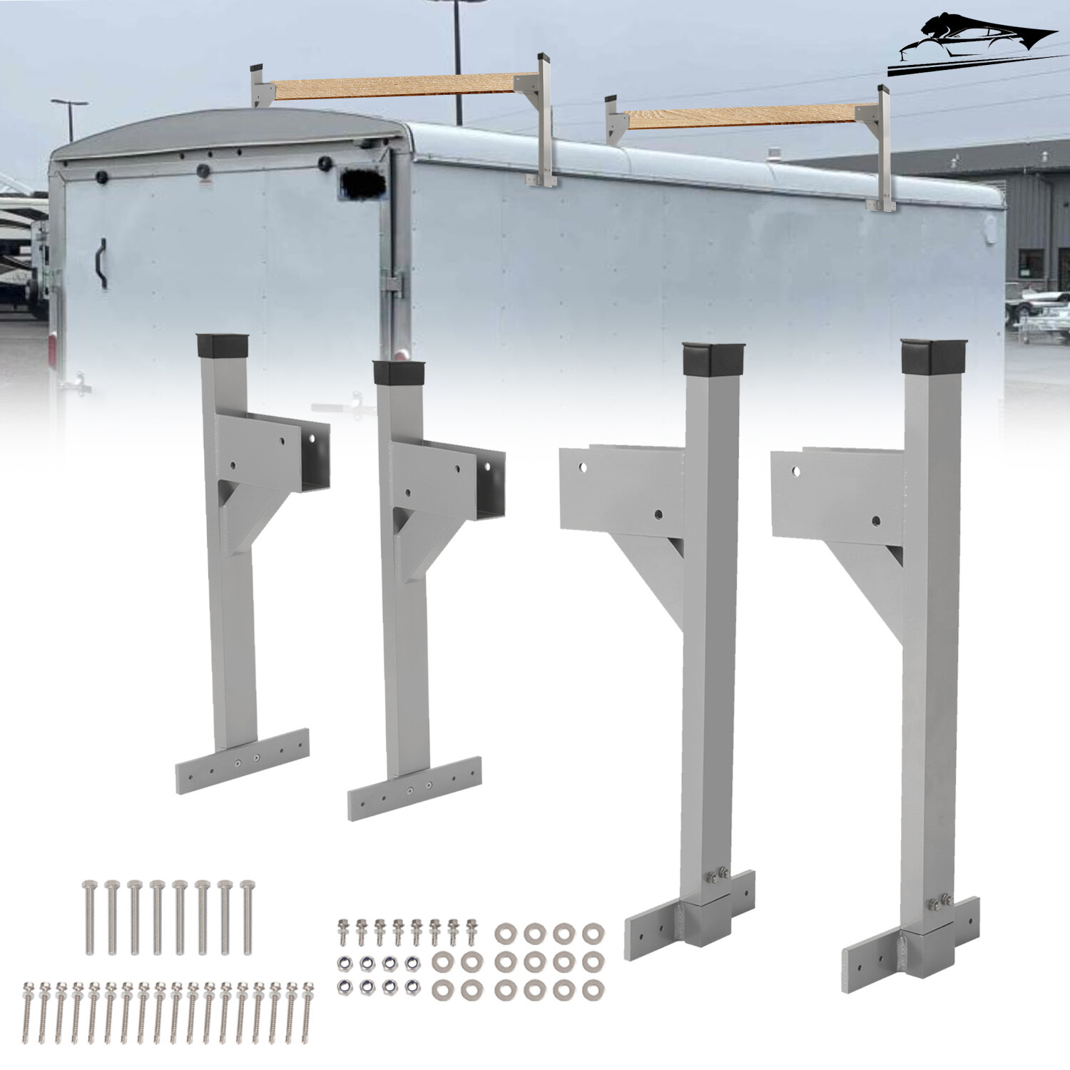 Trailer Ladder Rack Brackets Adjustable Roof Ladder Rack Bracket Kit For Open or Enclosed Trailers ...