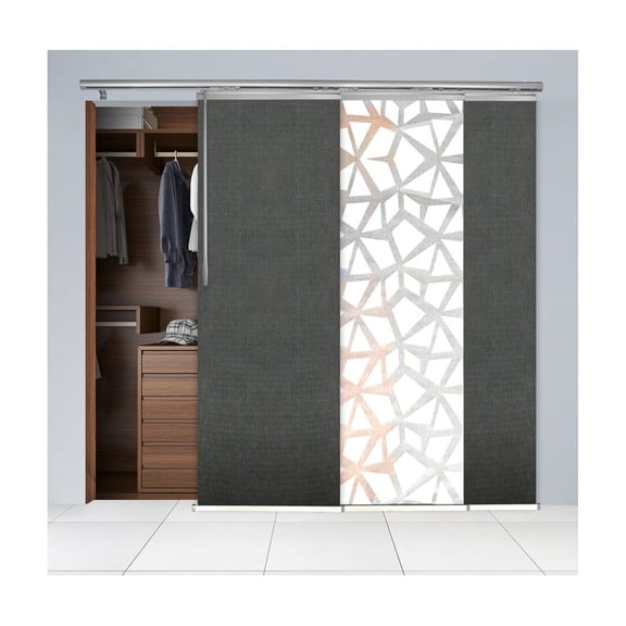 Adjustable Room Divider - Steel Panel Track System - 66" Length - Decorative Screen