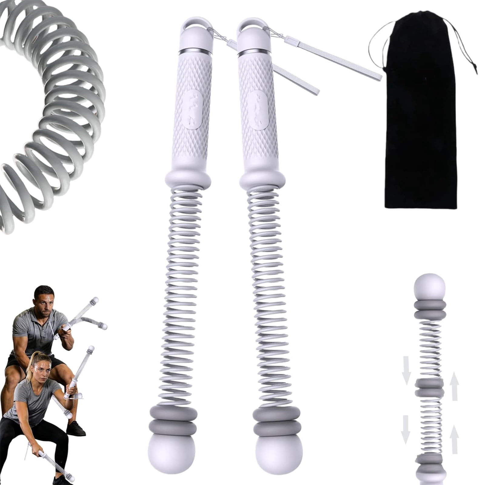 Interchangeable Exercise Ropes Adjustable Ropeless Battle Ropes for Home Gym for Men & Women, Heavy ...