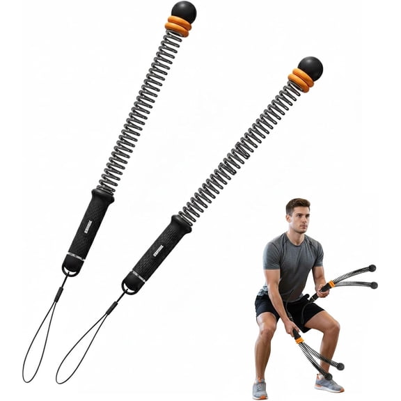 Adjustable Ropeless Battle Ropes Trainer, Cordless Battle Ropes for Home & Gym, Adjustable Weighted Cordless Spring Battle Rope with Resistance Springs, for Full-Body Training