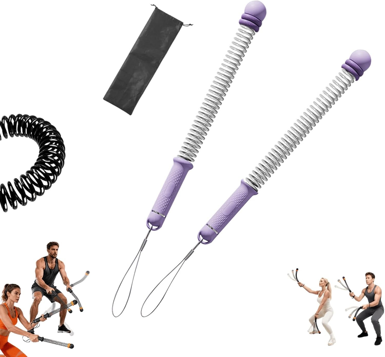 Training Ropeless Adjustable Ropeless Battle Ropes Training, Heavy Duty Portable Cordless ...