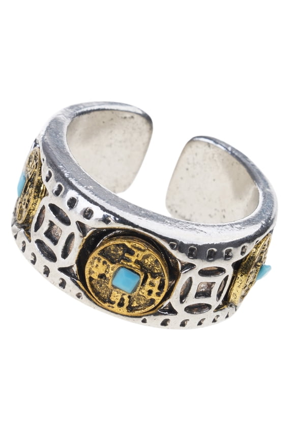 Adjustable Rotating Coin Rings With Traditional Wealth Motifs Stress Relief Rings Jewelry For Adults