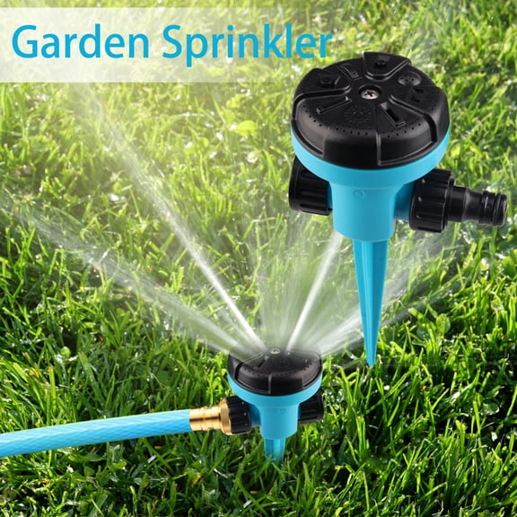 Adjustable Rotating Sprinkler, Multi-Pattern Lawn Irrigation Head with Stake, Heavy Duty Water Sprayer for Garden and Yard, Efficient Water Saving Tool Perfect for Spring Watering