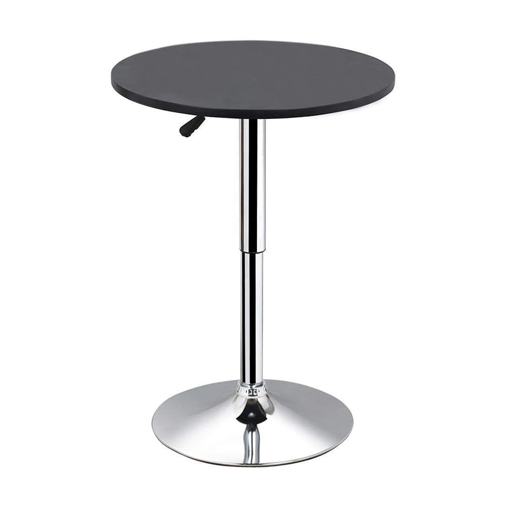 Round Bar Table Pub, 360° Swivel Tall Cocktail with Metal Legs and ...