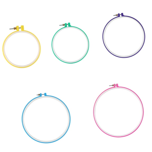 Adjustable Round Plastic Embroidery Hoop for Craft Projects and Crosses Stitching Art
