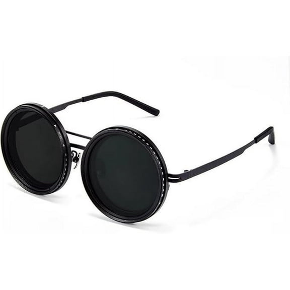 Adjustable Round Polarized Sunglasses with ND9 Lenses