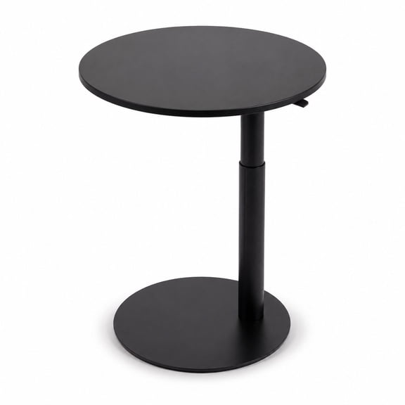 Adjustable Round Side Table with One-Hand Height Control, Easy Single-Hand Height Adjustment for Living Room