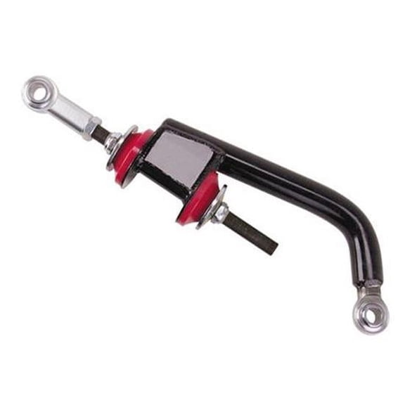 Speedway Motors Adjustable Rubber-Bushed Panhard J-Bar with 19-22 Inch Length Range, 5.5 Inch Drop and 3/4 Inch Heims for Improved Rear Axle Stability in Racing Suspension Setups