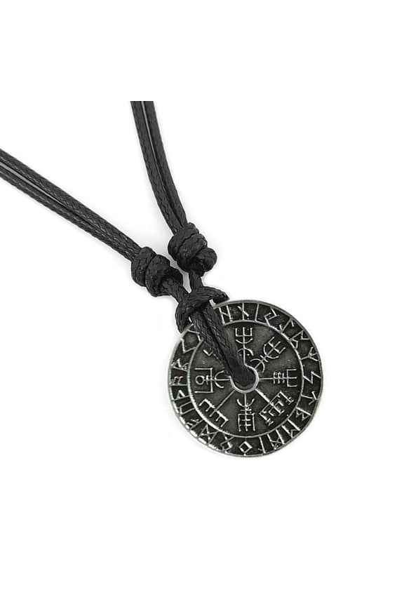 Adjustable Runes Pendant Necklace Black Alloy Amulet Neckchain for Cultural Enthusiasts Ethnic Charm Clavicle Chain