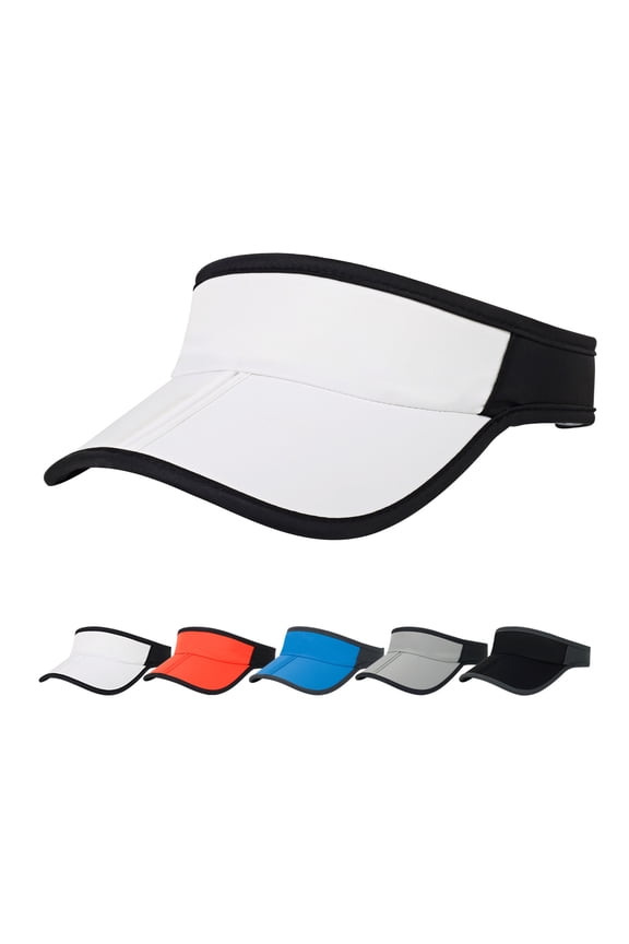 Adjustable Running Visor for Men and Women, Solid Color Athletic Sun Hat, Quick Dry Breathable Sports Cap for Tennis, Golf, Marathon, Gym Workouts, Lightweight Summer Headwear, Gray