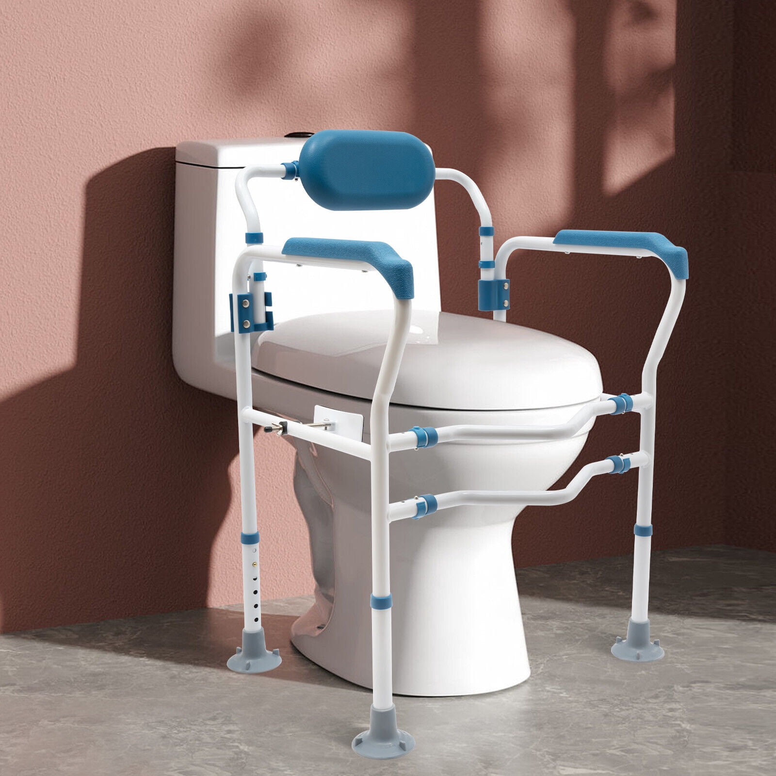 Custom Toilet Rails Adjustable Safety Steel Toilet Rails W/ Created Fixable Clamp ...