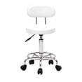 thumbnail image 1 of Adjustable Salon Stool with Backrest, PU Leather Sponge Iron Plating Chrome 360° Swivel Stool, Anti-slip Anti-rust Portable Stool for Salon Home Office, 1 of 12