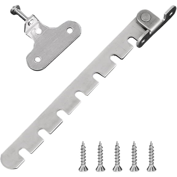 Adjustable Sash Safety Locks with Wind Hook,Zinc Alloy Window Restrictor Latch for Childproof Security,Silver Finish 8 x 4 x 1.5 Inches