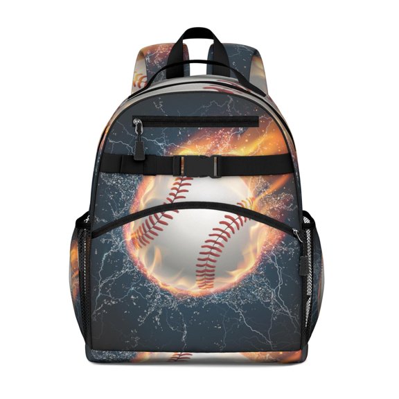 Adjustable School Backpack for Students - Waterproof Durable Book Bag with Chest Strap, Sports Game Print Backpack for Teen Athletes, Ideal for Daily Use