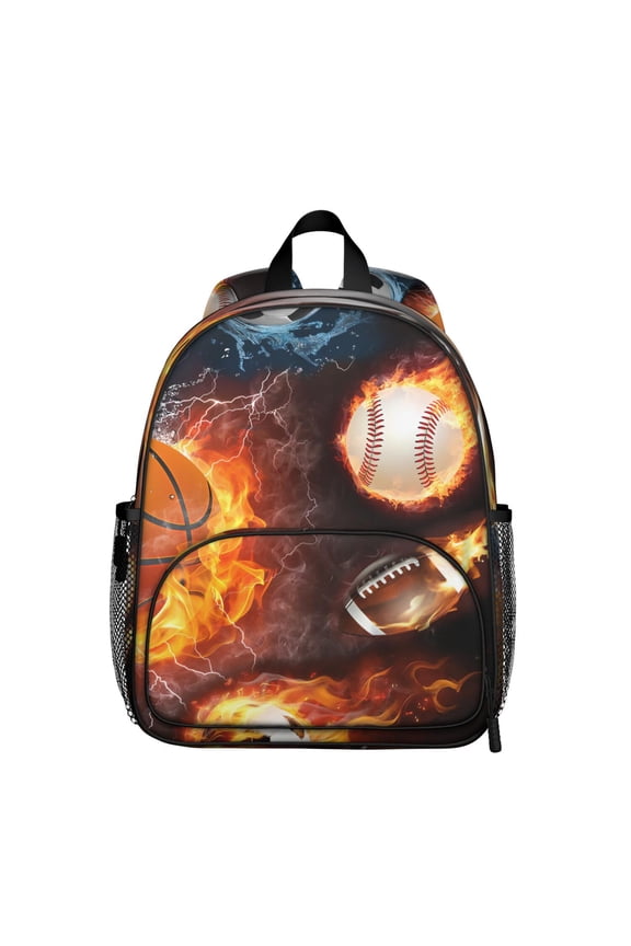 Adjustable School Backpack for Teens - Waterproof, Breathable Design with Team Prints for Basketball, Volleyball