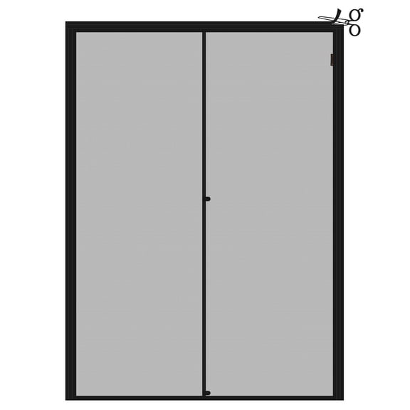 Adjustable Screen Door Black Fit 46"-50" Wide Door