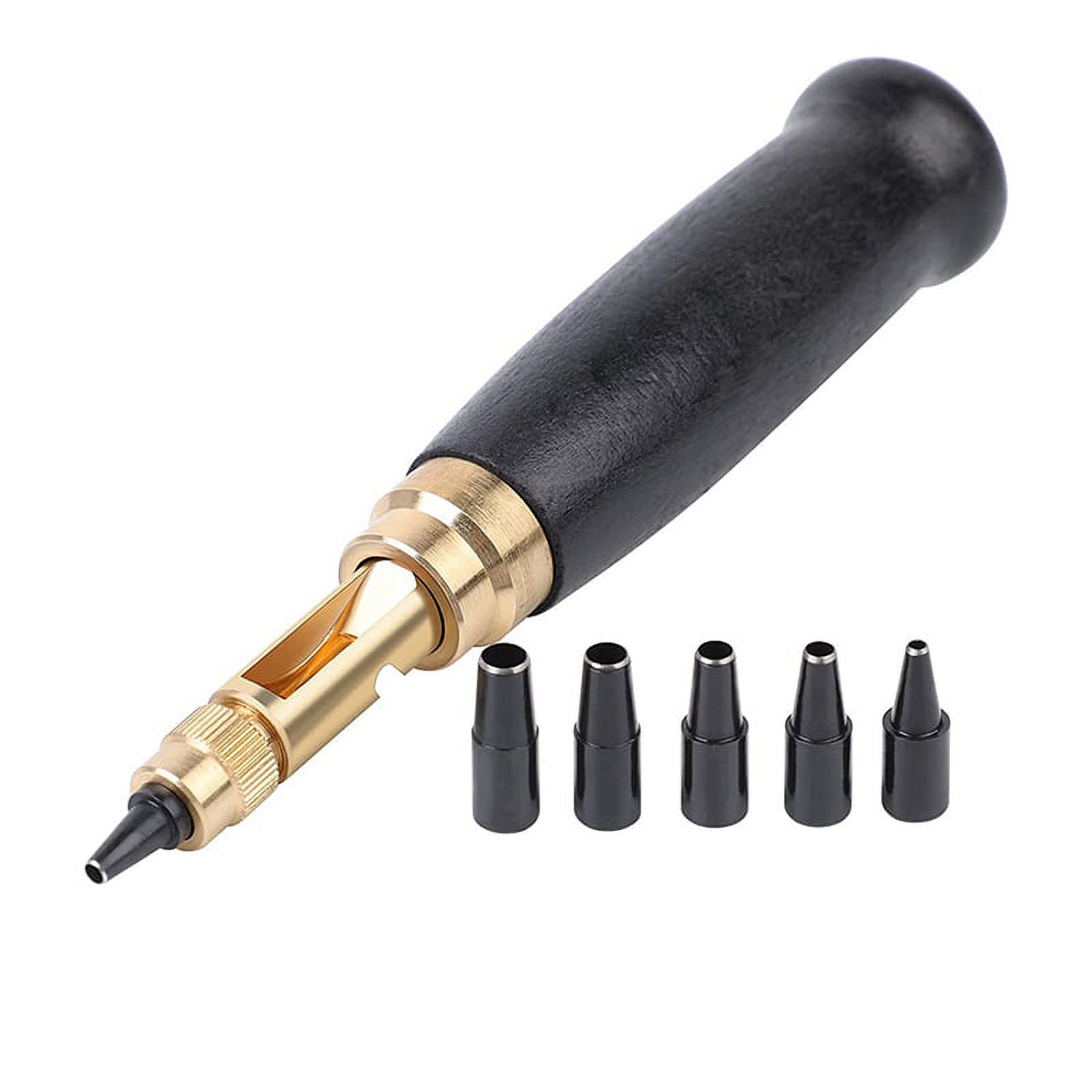Adjustable Screw Punch, Screw Hole Punch, 6 Tip Sizes Leather