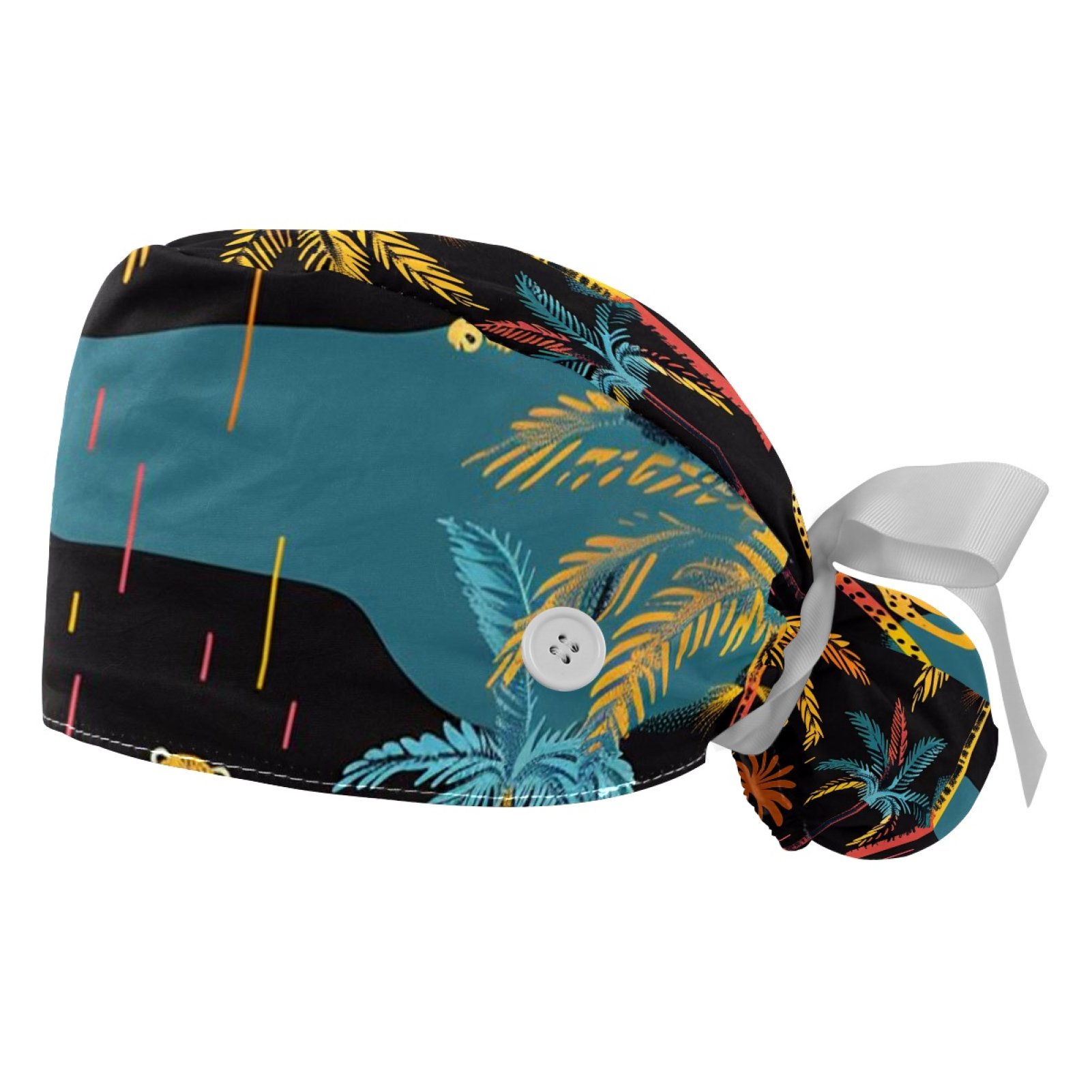 Adjustable Scrub Bouffant Caps 2 Pcs Working Hat Hair Cover with