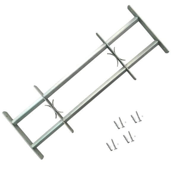 Adjustable Security Grille for Windows with 2 Crossbars 39.4"-59.1"