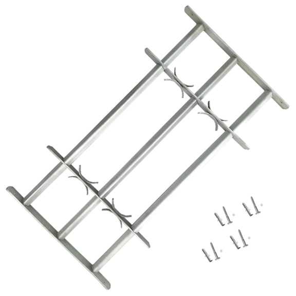 Adjustable Security Grille for Windows with 3 Crossbars 27.6"-41.3"