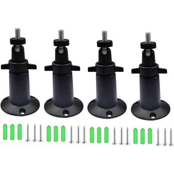Adjustable Security Metal Wall Mount Indoor/Outdoor Aluminium Alloy Camera Mount for Arlo, Arlo Pro, Arlo Pro 2, Arlo Pro 3, Arlo Ultra Surveillance Camera (4 Pcs, Black)