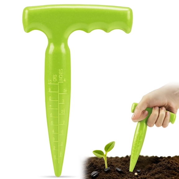 Adjustable Seed Dispenser Tool, Handheld Seed Sower with 5 Dial Settings for Precise Sowing, Portable Flower and Vegetable Seed Planter, Light Green