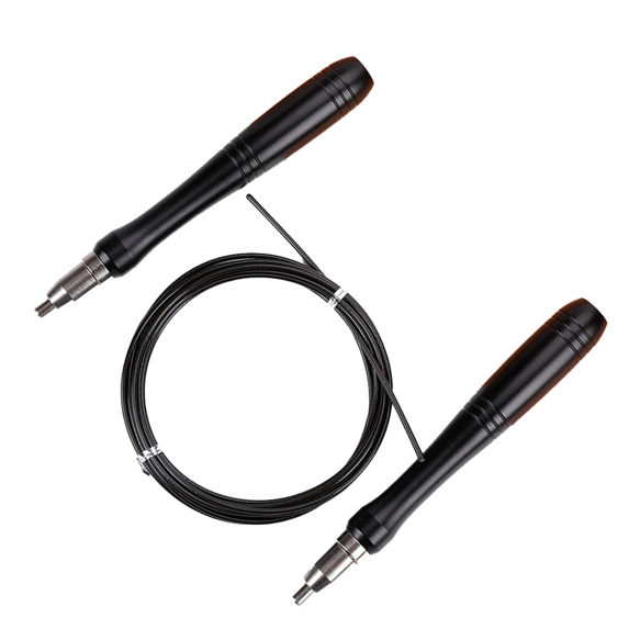 Adjustable & Self-Locking Aluminum Skipping Ropes for Training, Boxing, and MMA Workouts - black
