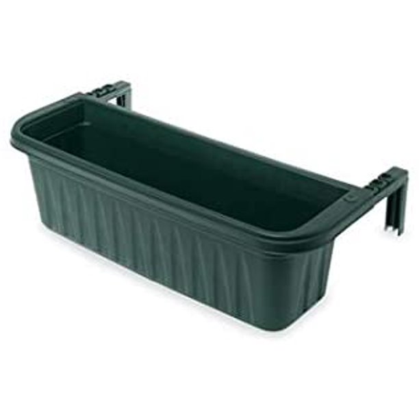 Adjustable SelfWatering Green Railing Planter, 24"
